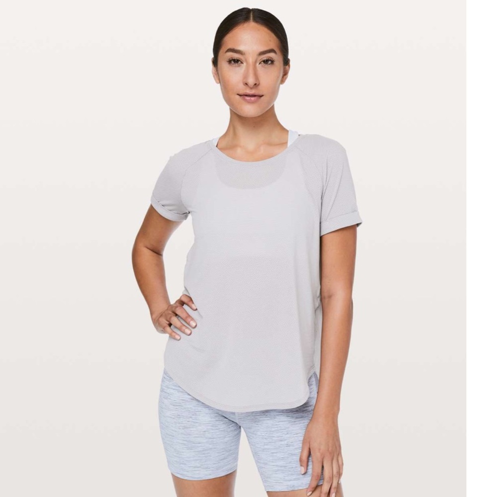 LULULEMON purple Open Up Tie Back Tee